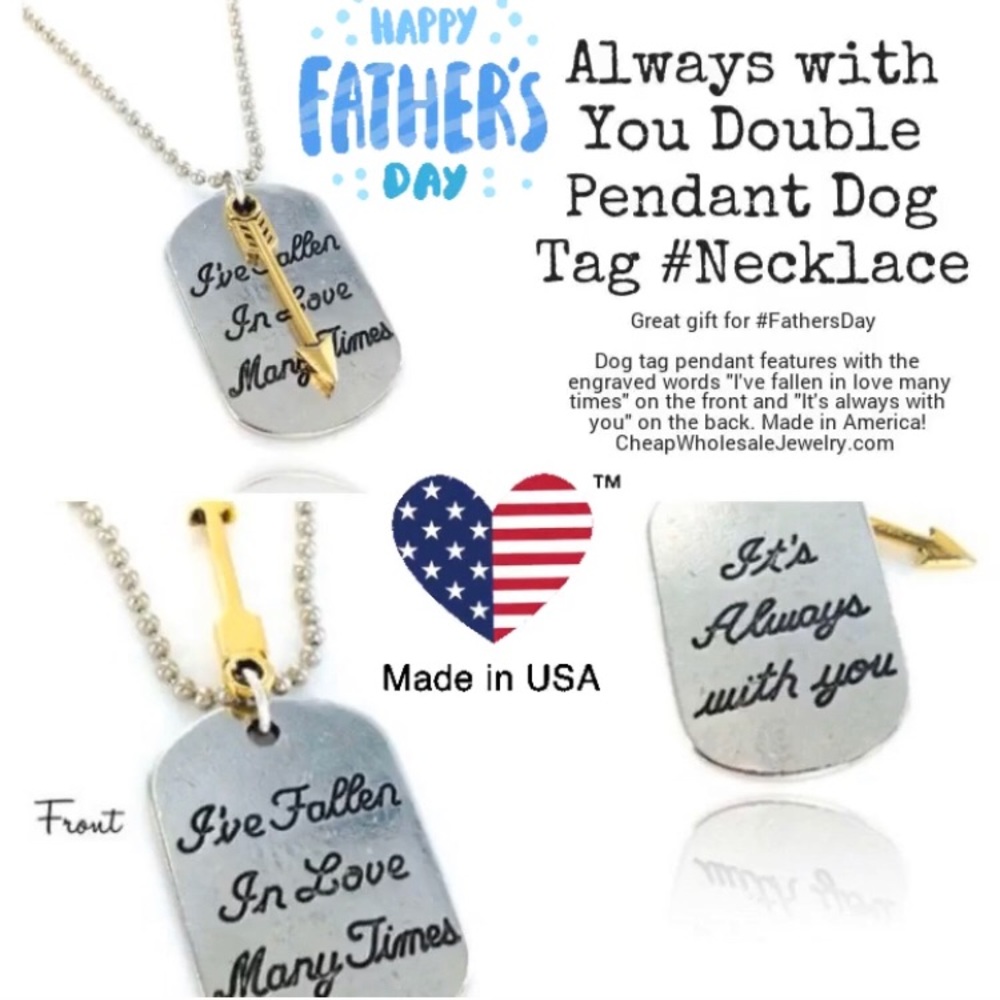 Always with You Double Pendant Dog Tag Necklace